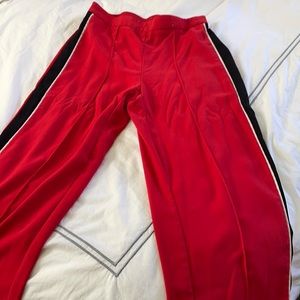 Zara Red and Black tuxedo pants joggers